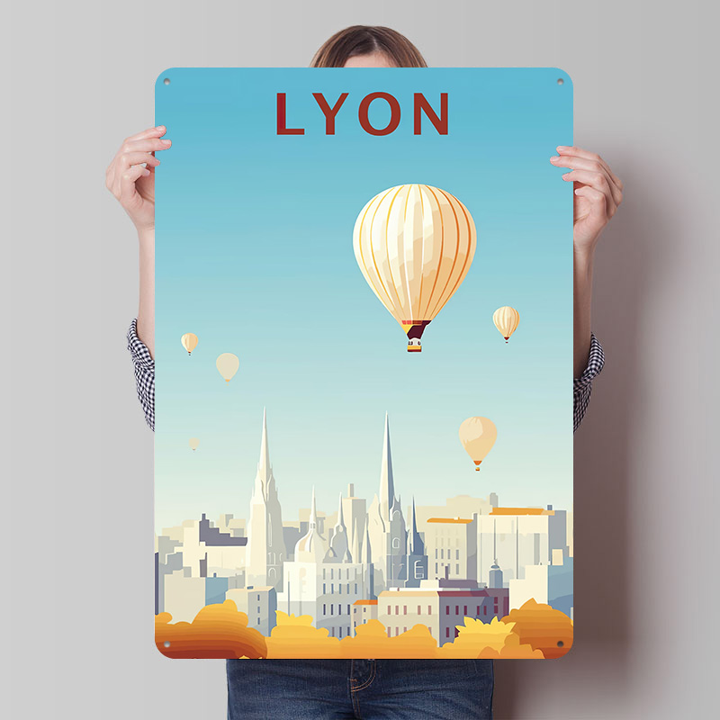 Retro Gaming Lyon - لافتات معدنية عتيقة مطبوعة بتصميم 'سفر