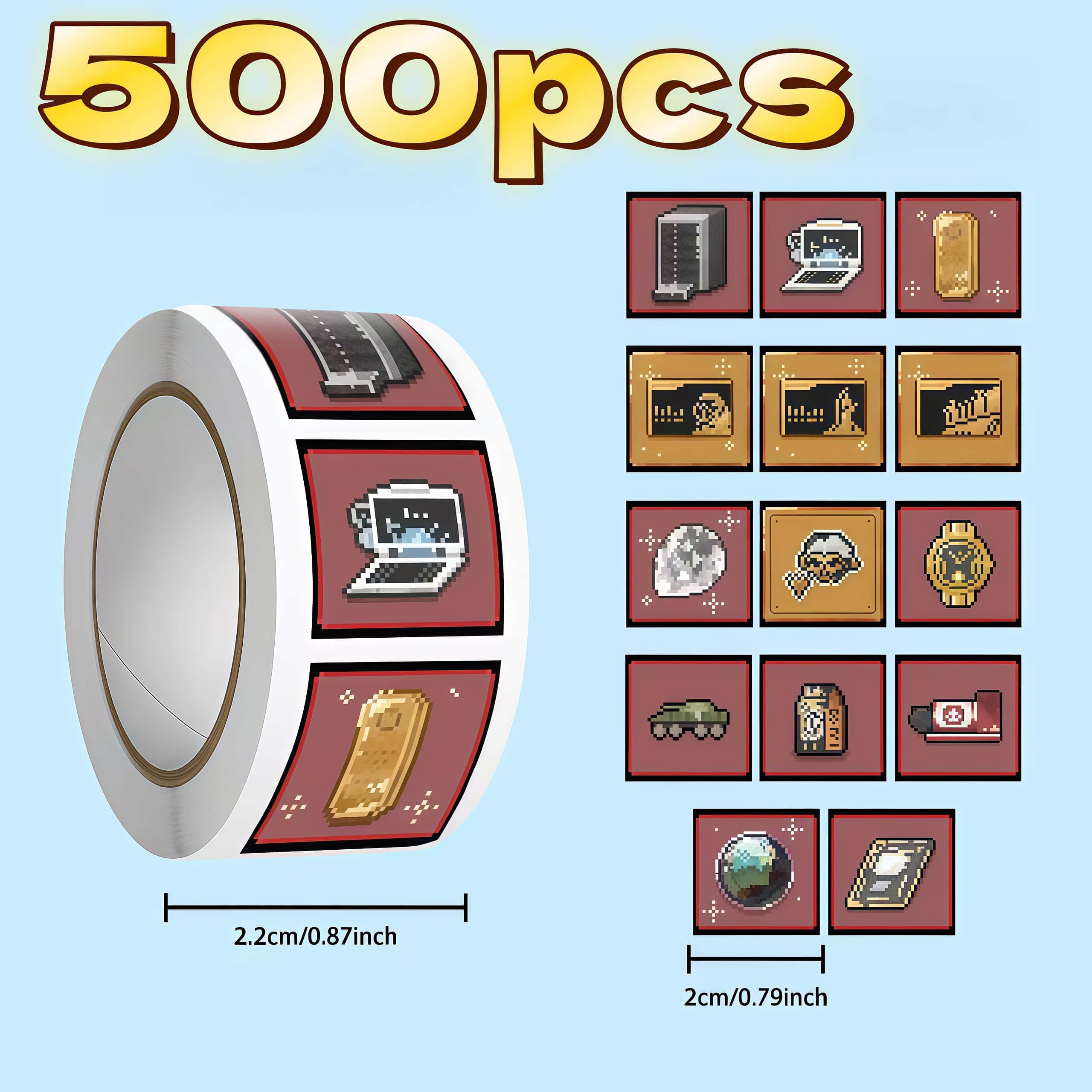 Retro Gaming Bar - 500 قطعة من ملصقات دلتا جيم