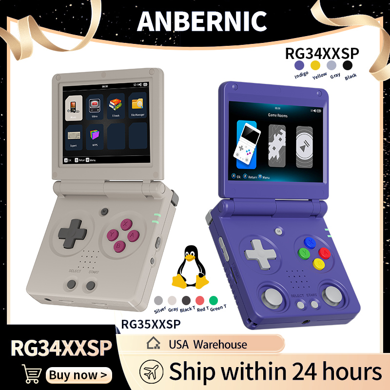 Anbernic RG34XXSP RG35XXSP وحد - مراجعة Retro Gaming Realm وسعره