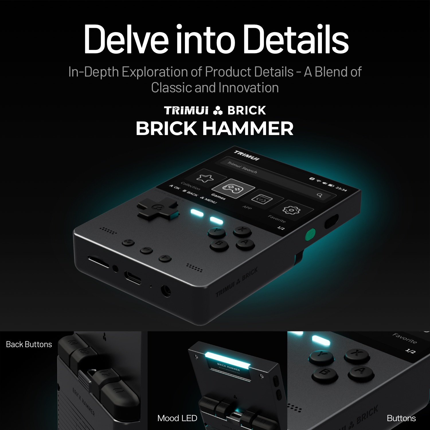 AMPOWN TRIMUI BRICK وحدة تحكم  - مراجعة Retro Gaming Realm وسعره